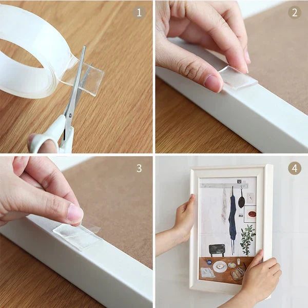 Double-Sided Adhesive Tape – No More Holes in Your Walls